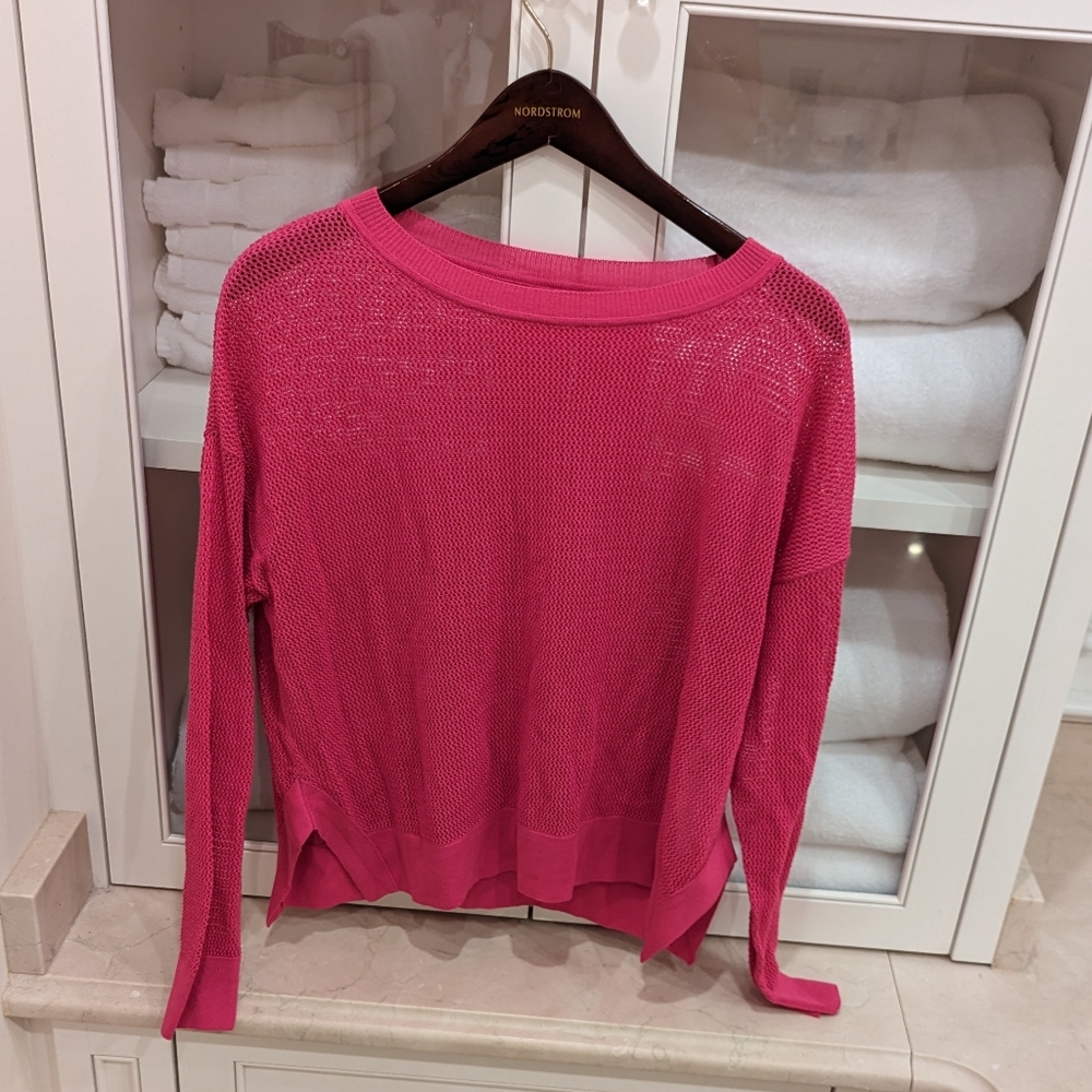 PLANET by Lauren G pink loose knit sweater